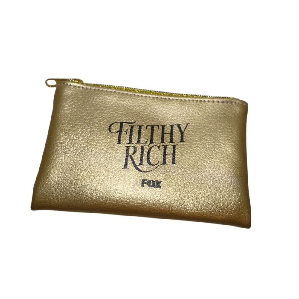 Filthy Rich FOX TV Show Gold Mini Zipper Coin Money Purse Collectible Pouch